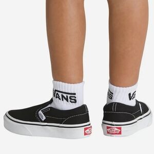 NWT Kid's Vans White Ankle Socks with Black Logo - 3-Pack
